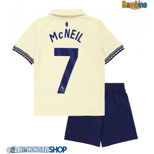Maglie da calcio Everton Dwight McNeil #7 Seconda Maglia Bambino 2025-26 Manica Corta + Pantaloni corti)